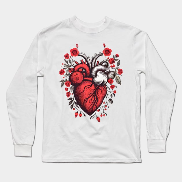 Graphic Printed heart design Long Sleeve T-Shirt by Printashopus